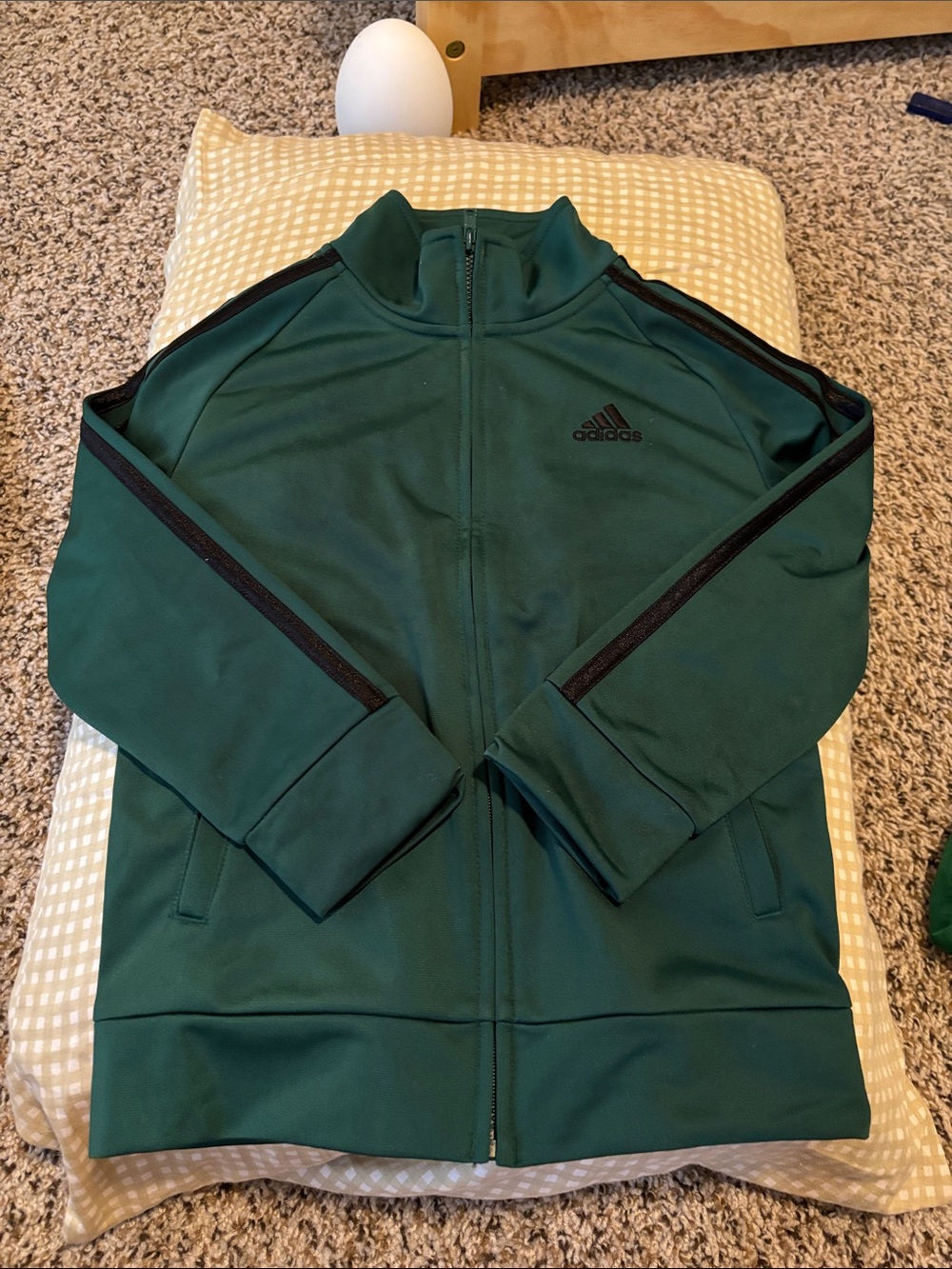 adidas Green Full-Zip Performance Track Jacket with Black Accents
